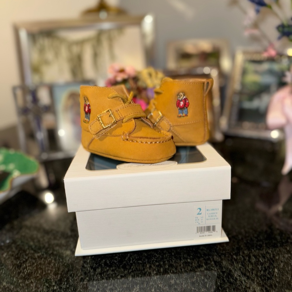Ralph Lauren Tan Baby Moccasins